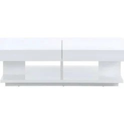 Table Basse ARAMIS Avec Rangements - MDF Laqué Blanc -Pas Cher Mobiliora Magasin table basse 379495
