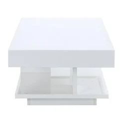 Table Basse ARAMIS Avec Rangements - MDF Laqué Blanc -Pas Cher Mobiliora Magasin table basse 379497