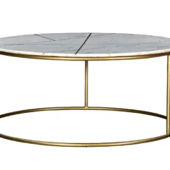 Table Basse ORNEA - Marbre Blanc Et Métal Doré -Pas Cher Mobiliora Magasin table basse 387437