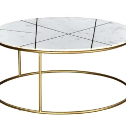 Table Basse ORNEA - Marbre Blanc Et Métal Doré -Pas Cher Mobiliora Magasin table basse 387439