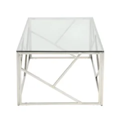 Table Basse ATHENA De Pascal MORABITO - Verre Trempé Et Acier - Chromé -Pas Cher Mobiliora Magasin table basse 388469