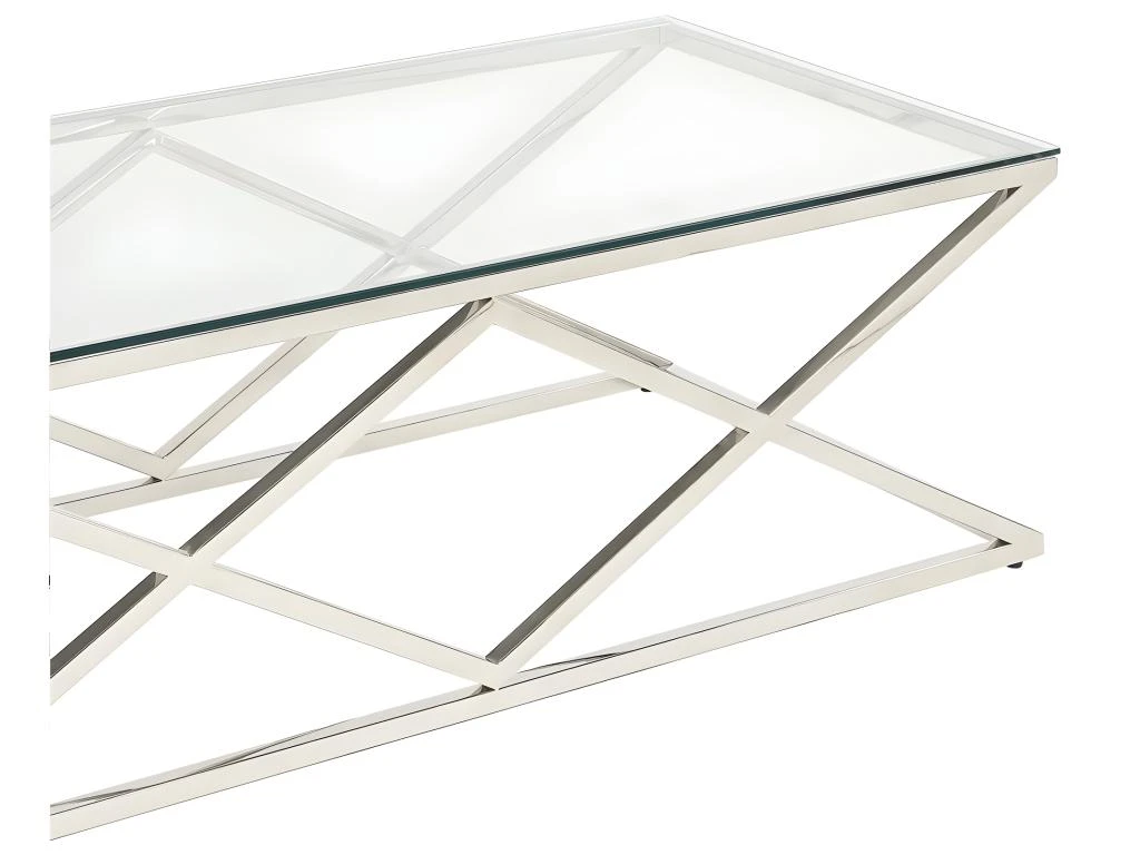 Table Basse CHARLOTTE De Pascal MORABITO - Verre Trempé Et Acier - Chromé 6 Table Basse CHARLOTTE De Pascal MORABITO - Verre Trempé Et Acier - Chromé – Image 4