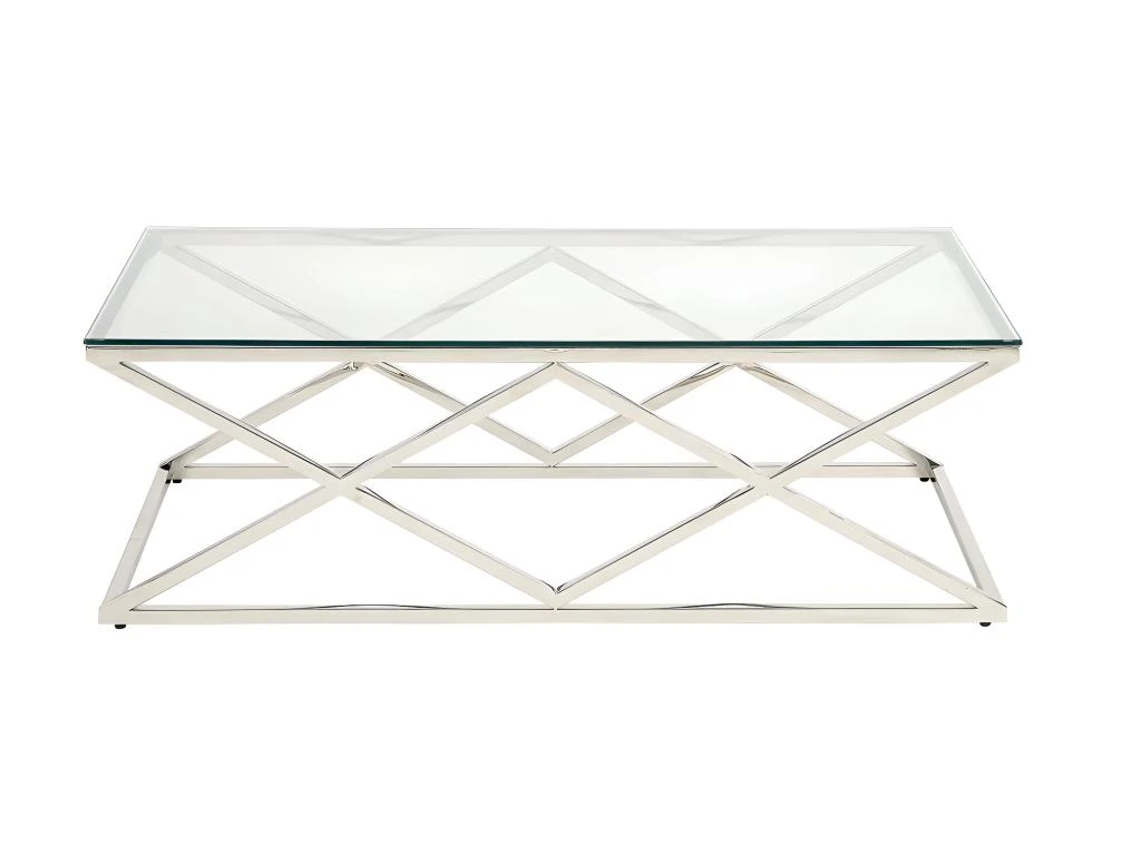 Table Basse CHARLOTTE De Pascal MORABITO - Verre Trempé Et Acier - Chromé 4 Table Basse CHARLOTTE De Pascal MORABITO - Verre Trempé Et Acier - Chromé – Image 2