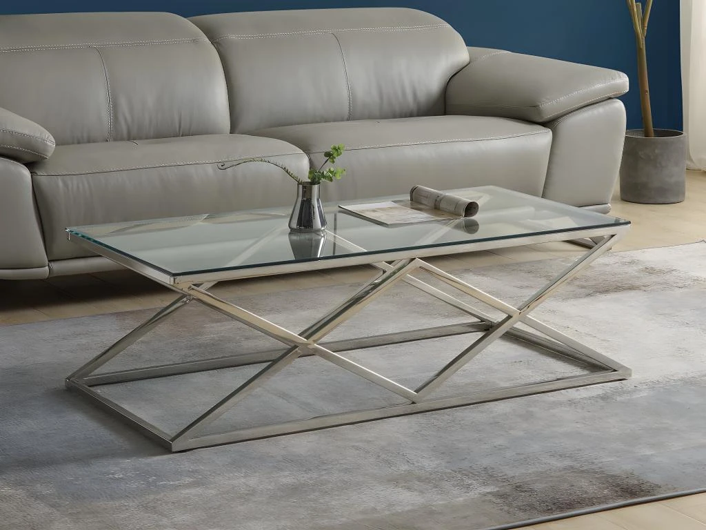 Table Basse CHARLOTTE De Pascal MORABITO - Verre Trempé Et Acier - Chromé 3 Table Basse CHARLOTTE De Pascal MORABITO - Verre Trempé Et Acier - Chromé