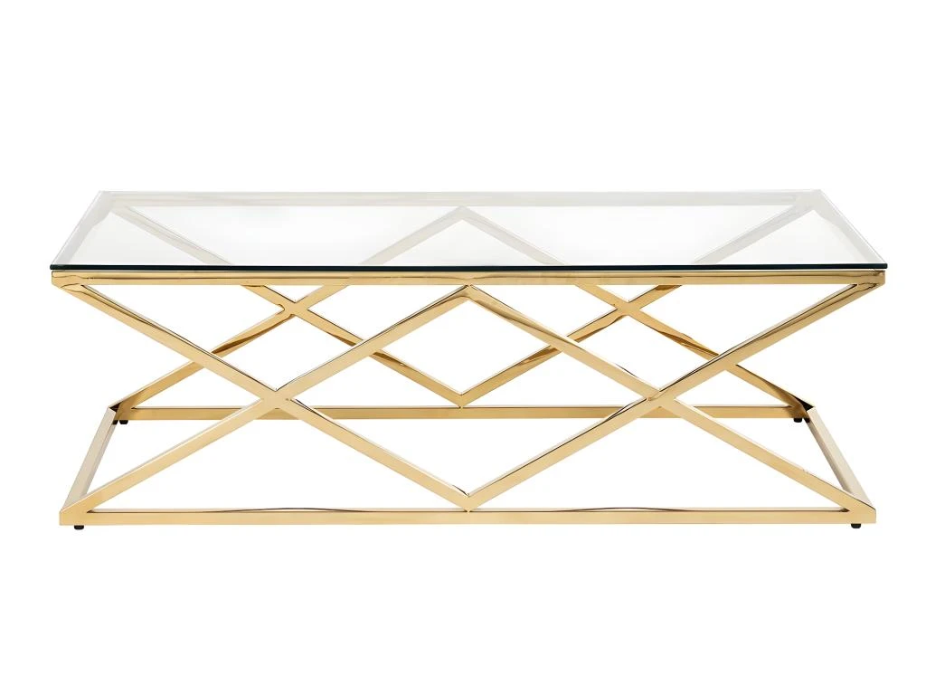 Table Basse CHARLOTTE De Pascal MORABITO - Verre Trempé Et Acier - Doré 5 Table Basse CHARLOTTE De Pascal MORABITO - Verre Trempé Et Acier - Doré – Image 3