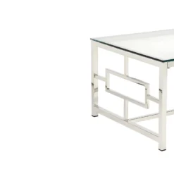 Table Basse CLOTILDE De Pascal MORABITO - Verre Trempé Et Acier - Chromé -Pas Cher Mobiliora Magasin table basse 389793