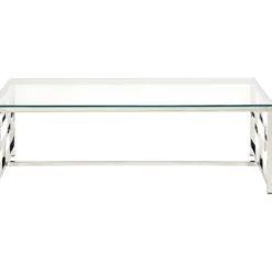 Table Basse CLOTILDE De Pascal MORABITO - Verre Trempé Et Acier - Chromé -Pas Cher Mobiliora Magasin table basse 389797