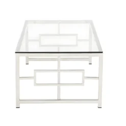 Table Basse CLOTILDE De Pascal MORABITO - Verre Trempé Et Acier - Chromé -Pas Cher Mobiliora Magasin table basse 389799