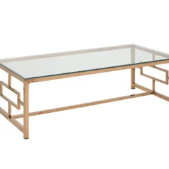 Table Basse CLOTILDE De Pascal MORABITO - Verre Trempé Et Acier - Cuivré -Pas Cher Mobiliora Magasin table basse 389801