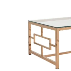 Table Basse CLOTILDE De Pascal MORABITO - Verre Trempé Et Acier - Cuivré -Pas Cher Mobiliora Magasin table basse 389807