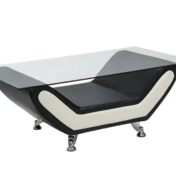 Table INDICE En Simili - Bicolore Noir Et Ivoire 16 Table INDICE En Simili - Bicolore Noir Et Ivoire -Pas Cher Mobiliora Magasin table basse 390397