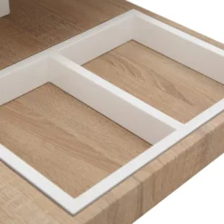 Table Basse - Plateau Pivotant - MDF Laqué Blanc Et Chêne - FAUSTO II -Pas Cher Mobiliora Magasin table basse 398221