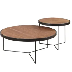 Tables Basses Gigognes MAMIA - MDF Et Acier - Noyer 13 Tables Basses Gigognes MAMIA - MDF Et Acier - Noyer -Pas Cher Mobiliora Magasin table basse 399287