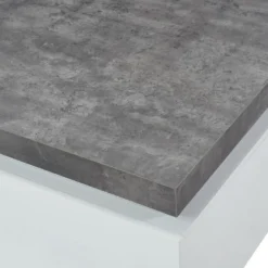 Table Basse HALO II - 2 Tiroirs - MDF Laqué - Avec LEDs - Blanc Et Béton -Pas Cher Mobiliora Magasin table basse 399527