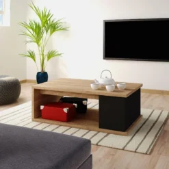 Table Basse ALDANA - Plateau Relevable - Bois Et MDF - Chêne Et Anthracite 15 Table Basse ALDANA - Plateau Relevable - Bois Et MDF - Chêne Et Anthracite -Pas Cher Mobiliora Magasin table basse 399817