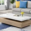 Table Basse Avec 2 Tiroirs En MDF - Naturel Clair Et Blanc - FELIX -Pas Cher Mobiliora Magasin table basse 414873