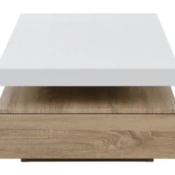 Table Basse Avec 2 Tiroirs En MDF - Naturel Clair Et Blanc - FELIX -Pas Cher Mobiliora Magasin table basse 414875