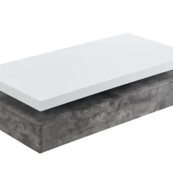 Table Basse Avec 2 Tiroirs En MDF - Béton Et Blanc - FELIX -Pas Cher Mobiliora Magasin table basse 414879