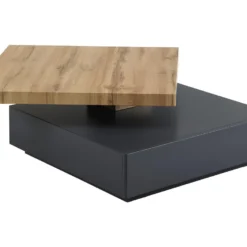 Table Basse KYRIA - 1 Tiroir & Plateau Pivotant - MDF - Coloris : Anthracite Et Chêne -Pas Cher Mobiliora Magasin table basse 414903