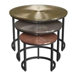 Tables Basses Gigognes CANDEUR - Motifs Sculptés - Acier - Coloris : Doré, Argent, Cuivre 17 Tables Basses Gigognes CANDEUR - Motifs Sculptés - Acier - Coloris : Doré, Argent, Cuivre -Pas Cher Mobiliora Magasin table basse 418765