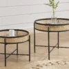 Lot De 2 Tables Basses Pliantes - Bambou, Rotin Et Métal - Naturel & Noir - HANOI 2 Lot De 2 Tables Basses Pliantes - Bambou, Rotin Et Métal - Naturel & Noir - HANOI -Pas Cher Mobiliora Magasin table basse 420591