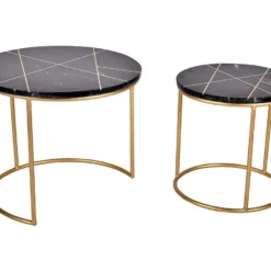Tables Basses Gigognes ORNEA - Marbre Et Métal - Noir Et Doré 14 Tables Basses Gigognes ORNEA - Marbre Et Métal - Noir Et Doré -Pas Cher Mobiliora Magasin table basse 420853