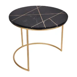 Tables Basses Gigognes ORNEA - Marbre Et Métal - Noir Et Doré 17 Tables Basses Gigognes ORNEA - Marbre Et Métal - Noir Et Doré -Pas Cher Mobiliora Magasin table basse 420855