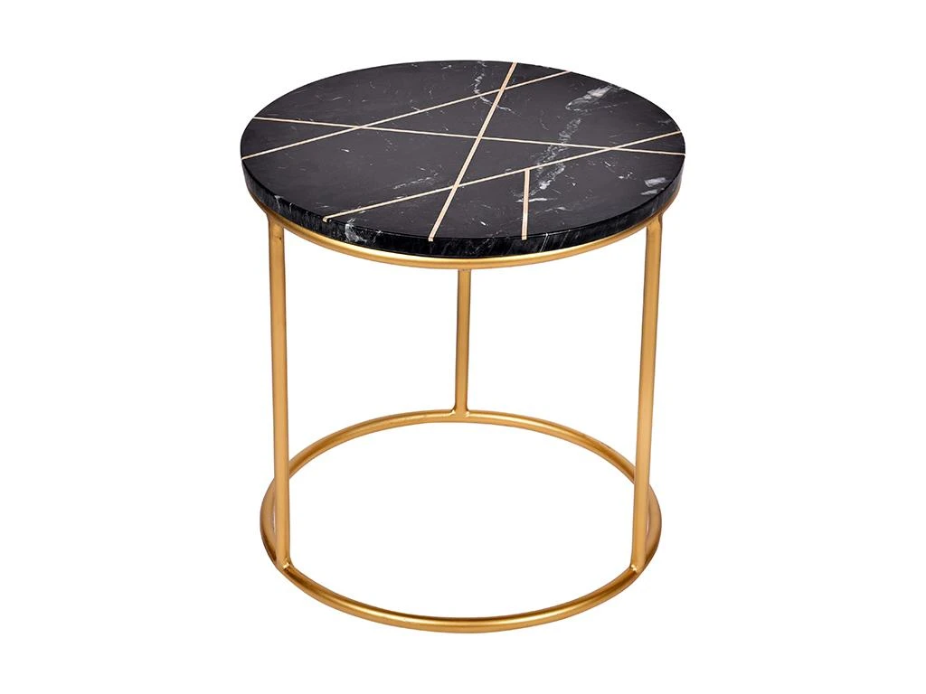 Tables Basses Gigognes ORNEA - Marbre Et Métal - Noir Et Doré 9 Tables Basses Gigognes ORNEA - Marbre Et Métal - Noir Et Doré – Image 7
