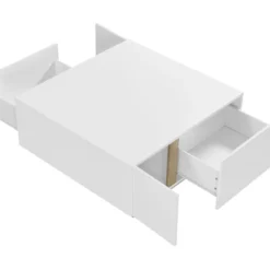 Table Basse 2 Portes Et 2 Tiroirs Avec LEDs - MDF - Naturel Et Blanc Laqué - QUINCY 16 Table Basse 2 Portes Et 2 Tiroirs Avec LEDs - MDF - Naturel Et Blanc Laqué - QUINCY -Pas Cher Mobiliora Magasin table basse 4444469