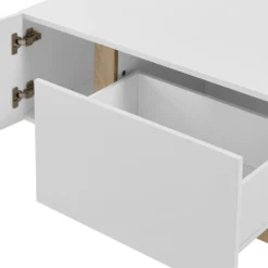 Table Basse 2 Portes Et 2 Tiroirs Avec LEDs - MDF - Naturel Et Blanc Laqué - QUINCY 17 Table Basse 2 Portes Et 2 Tiroirs Avec LEDs - MDF - Naturel Et Blanc Laqué - QUINCY -Pas Cher Mobiliora Magasin table basse 4444479