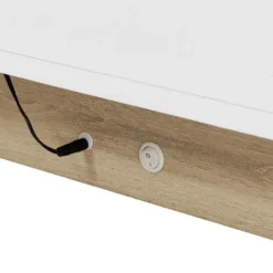 Table Basse 2 Portes Et 2 Tiroirs Avec LEDs - MDF - Naturel Et Blanc Laqué - QUINCY 19 Table Basse 2 Portes Et 2 Tiroirs Avec LEDs - MDF - Naturel Et Blanc Laqué - QUINCY -Pas Cher Mobiliora Magasin table basse 4444481