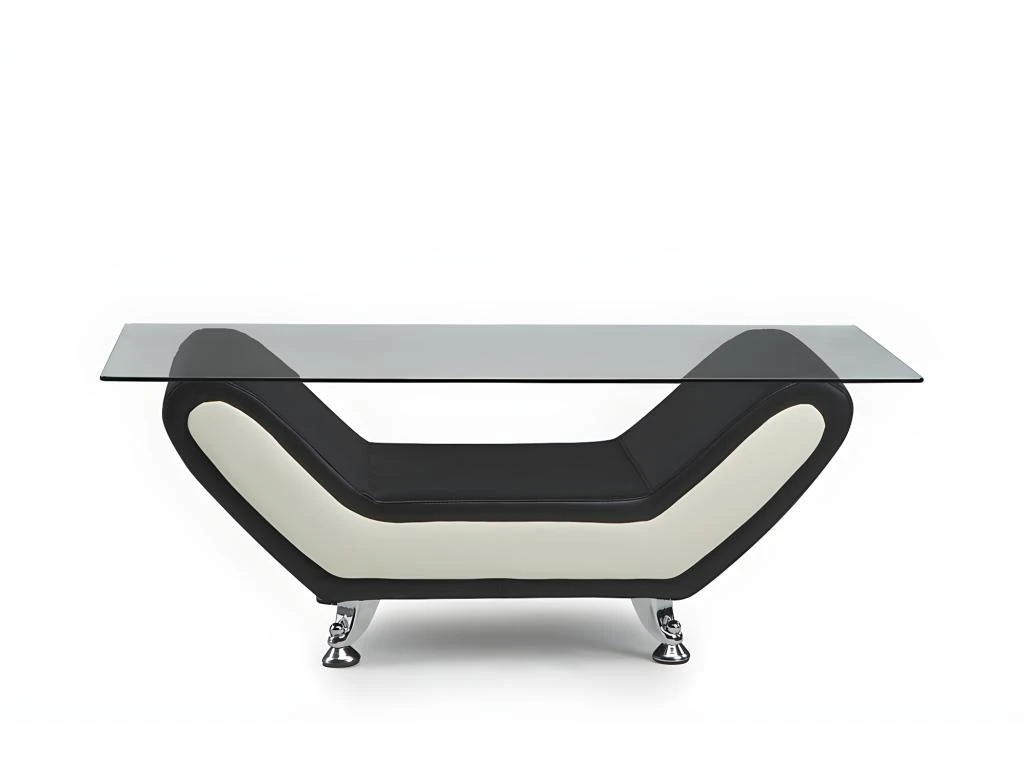 Table INDICE En Simili - Bicolore Noir Et Ivoire 4 Table INDICE En Simili - Bicolore Noir Et Ivoire – Image 2