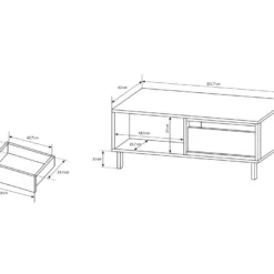 Table Basse BAYORI - 2 Tiroirs Et 1 Niche - Chêne Et Anthracite 13 Table Basse BAYORI - 2 Tiroirs Et 1 Niche - Chêne Et Anthracite -Pas Cher Mobiliora Magasin table basse 483721
