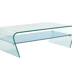 Table Basse - Verre Trempé - Tablette Bleue Laquée - KELLY -Pas Cher Mobiliora Magasin table basse 493893