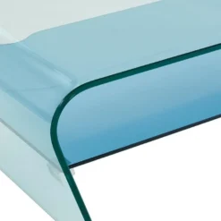 Table Basse - Verre Trempé - Tablette Bleue Laquée - KELLY -Pas Cher Mobiliora Magasin table basse 493897