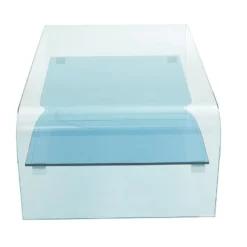 Table Basse - Verre Trempé - Tablette Bleue Laquée - KELLY -Pas Cher Mobiliora Magasin table basse 493899