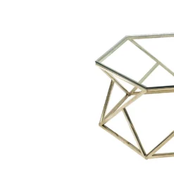 Table Basse En Verre Trempé Et Acier Inoxydable - Doré - KERIANE De Pascal MORABITO -Pas Cher Mobiliora Magasin table basse 578429