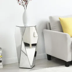 Table D'appoint En MDF Et Miroir - Coloris : Argent - SIGRID De Pascal MORABITO