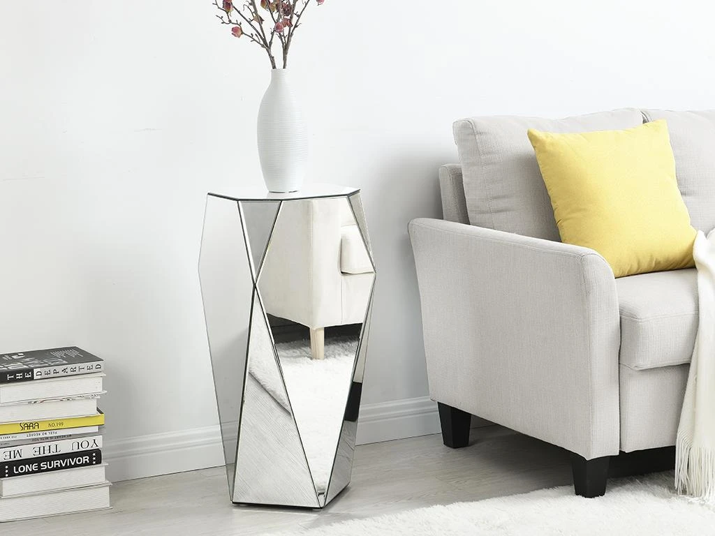 Table D'appoint En MDF Et Miroir - Coloris : Argent - SIGRID De Pascal MORABITO 3 Table D'appoint En MDF Et Miroir - Coloris : Argent - SIGRID De Pascal MORABITO