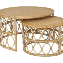 Tables Basses Gigognes - Rotin - Coloris : Naturel - RONITA -Pas Cher Mobiliora Magasin table basse 667413