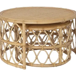 Tables Basses Gigognes - Rotin - Coloris : Naturel - RONITA -Pas Cher Mobiliora Magasin table basse 667415