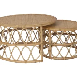 Tables Basses Gigognes - Rotin - Coloris : Naturel - RONITA -Pas Cher Mobiliora Magasin table basse 667417