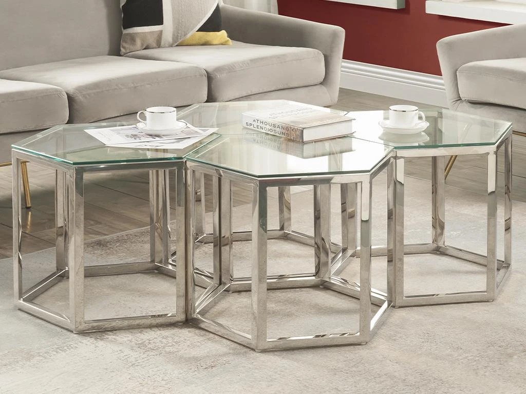 Table Basse - Verre Trempé Et Acier - Chrome - GALADRIEL De Pascal MORABITO 4 Table Basse - Verre Trempé Et Acier - Chrome - GALADRIEL De Pascal MORABITO – Image 2