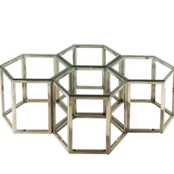 Table Basse - Verre Trempé Et Acier - Doré - GALADRIEL De Pascal MORABITO -Pas Cher Mobiliora Magasin table basse 667613