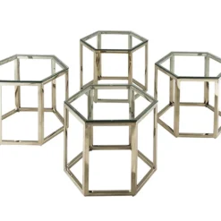 Table Basse - Verre Trempé Et Acier - Doré - GALADRIEL De Pascal MORABITO -Pas Cher Mobiliora Magasin table basse 667627