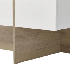 Table Basse Avec 4 Tiroirs En MDF - Naturel Et Blanc Laqué - CORLY -Pas Cher Mobiliora Magasin table basse 7168411