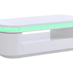 Table Basse 4 Portes Et 1 Tiroir Avec LEDs - MDF - Blanc Laqué - VANDANA 24 Table Basse 4 Portes Et 1 Tiroir Avec LEDs - MDF - Blanc Laqué - VANDANA -Pas Cher Mobiliora Magasin table basse 722055