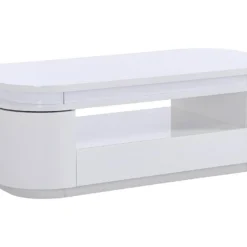 Table Basse 4 Portes Et 1 Tiroir Avec LEDs - MDF - Blanc Laqué - VANDANA 16 Table Basse 4 Portes Et 1 Tiroir Avec LEDs - MDF - Blanc Laqué - VANDANA -Pas Cher Mobiliora Magasin table basse 722059