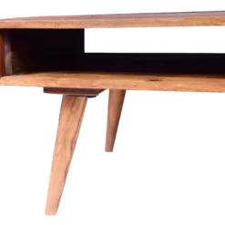 Table Basse Avec 1 Tiroir Et 1 Niche - Bois De Sheesham - Naturel Et Noir - PALONI -Pas Cher Mobiliora Magasin table basse 7258481