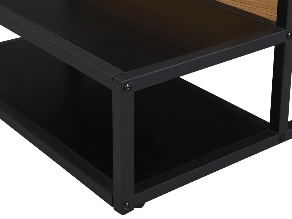 Table Basse Avec Plateau Relevable - MDF Et Métal - Naturel Et Noir - LUTESA 9 Table Basse Avec Plateau Relevable - MDF Et Métal - Naturel Et Noir - LUTESA – Image 7